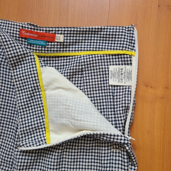 Cartonnier by Anthropologie Tie Waist Gingham Linen Blend Trouser - Picture 8 of 16